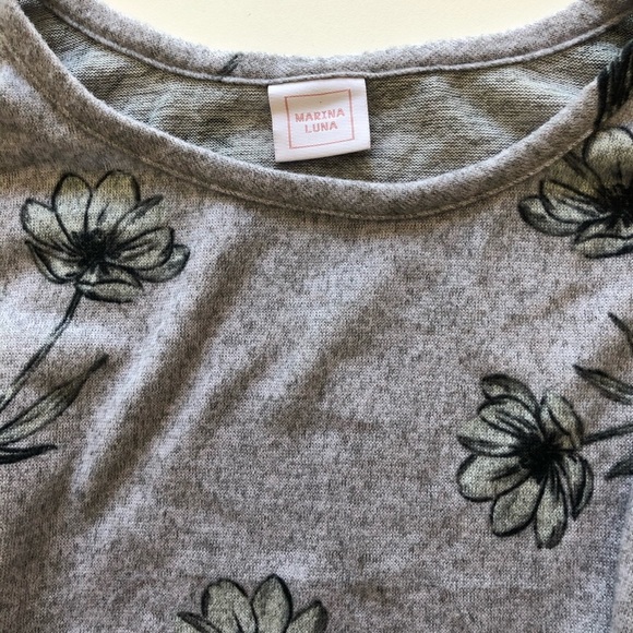 Marina Luna  sweater floral design pink/black XL - Picture 2 of 4